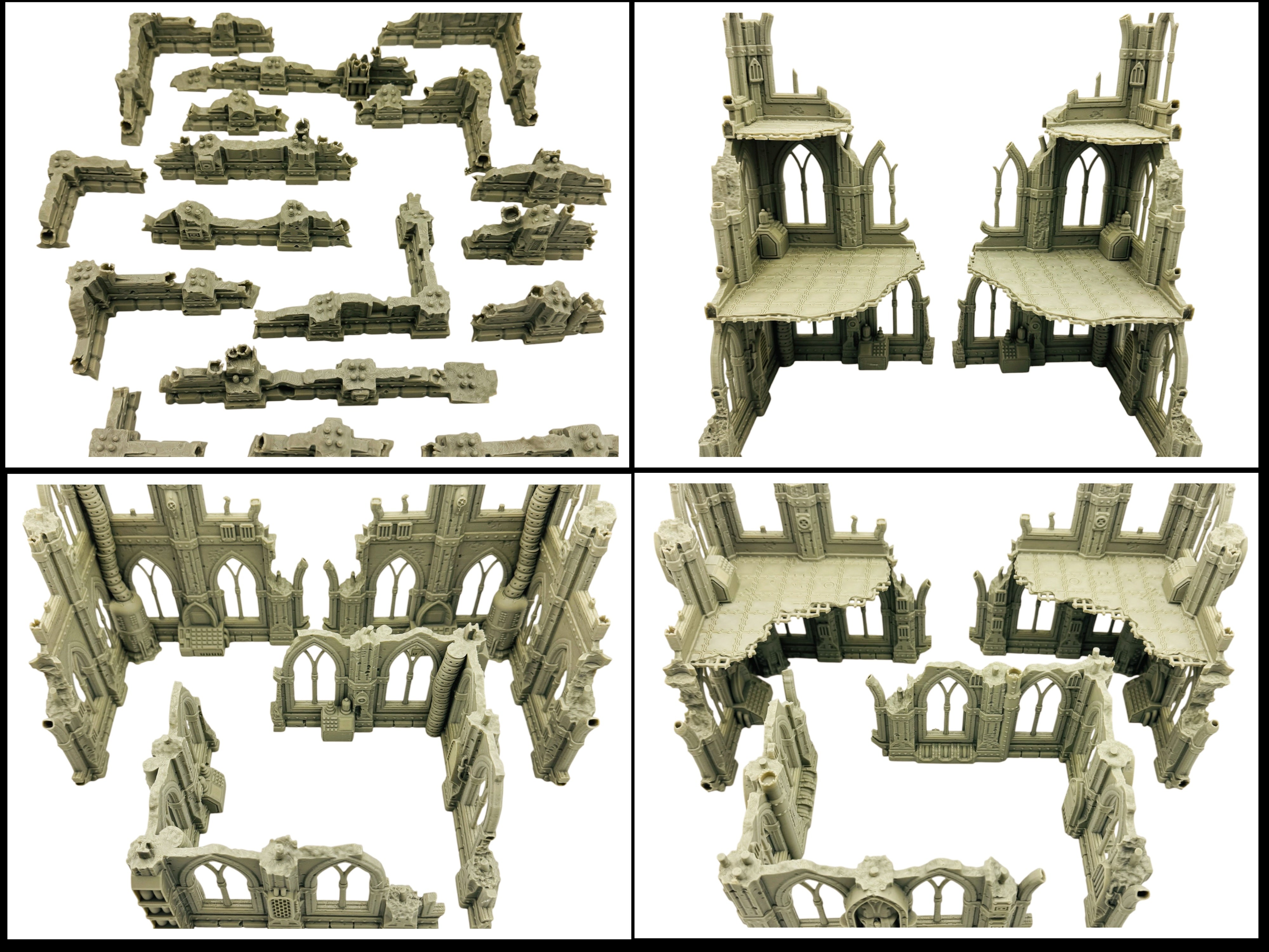Gothic Ruins Battlefield Bundle – 28mm 32mm Tabletop Terrain Set with Scatter & Ruins
