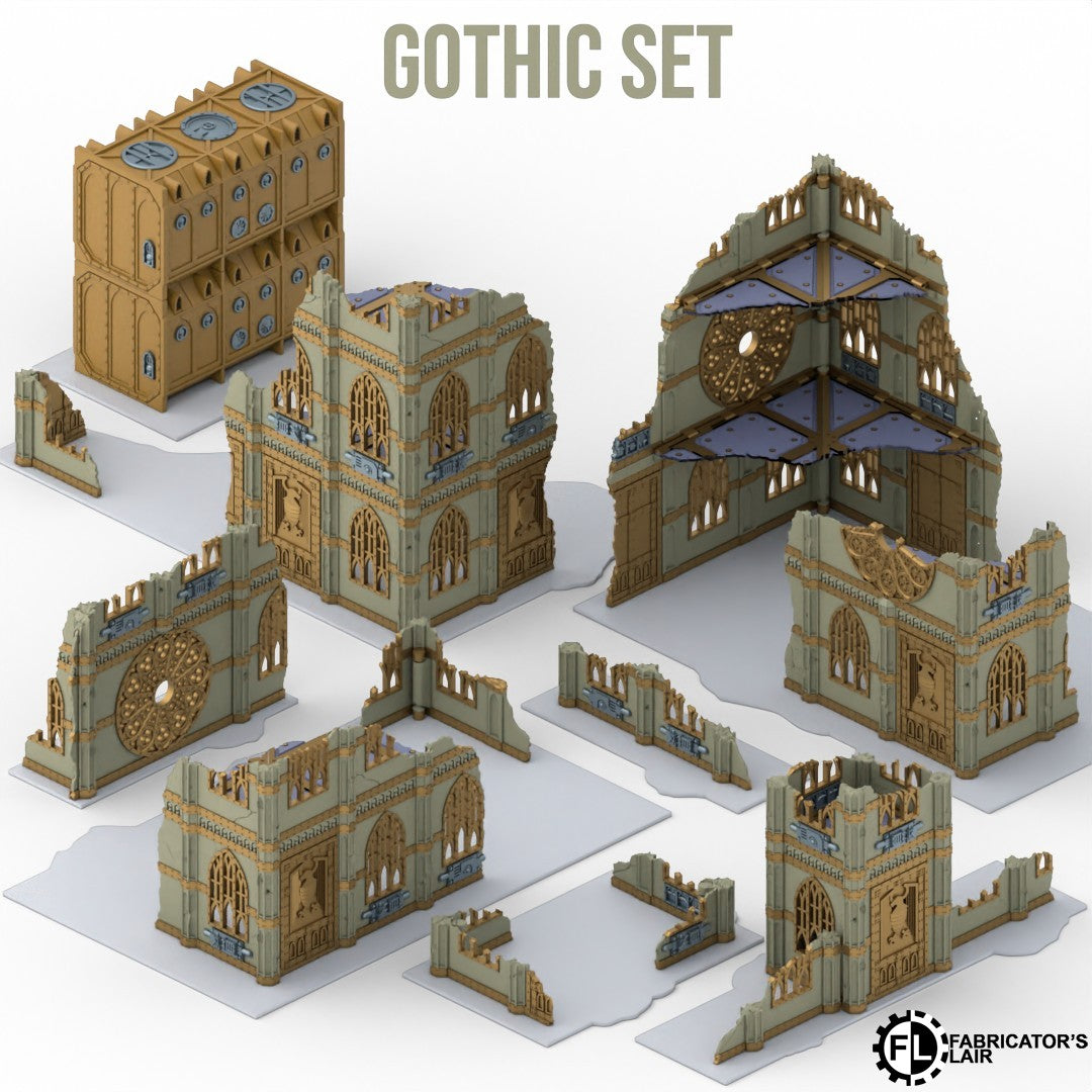 Gothic Stronghold Terrain System – Foldable Tabletop Battlefield Scenery