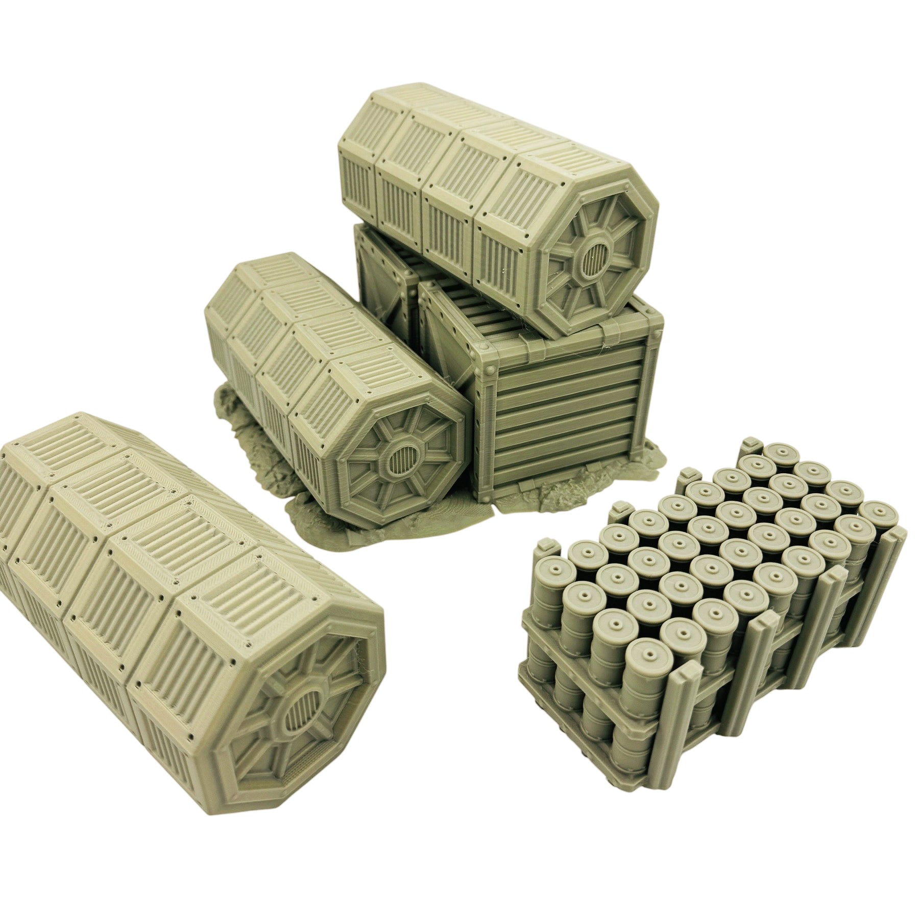 Sci-Fi Cargo Container & Supply Crate Terrain – Industrial Scatter Set for Tabletop Wargaming & RPG
