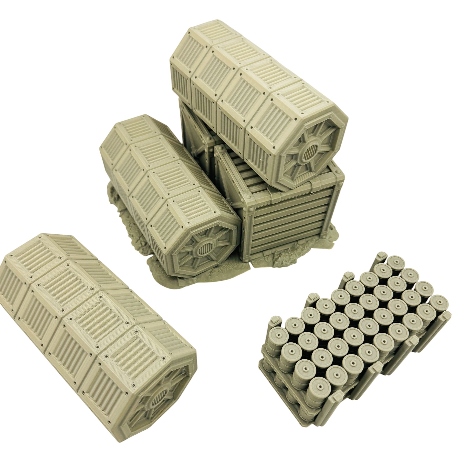 Sci-Fi Cargo Container & Supply Crate Terrain – Industrial Scatter Set for Tabletop Wargaming & RPG