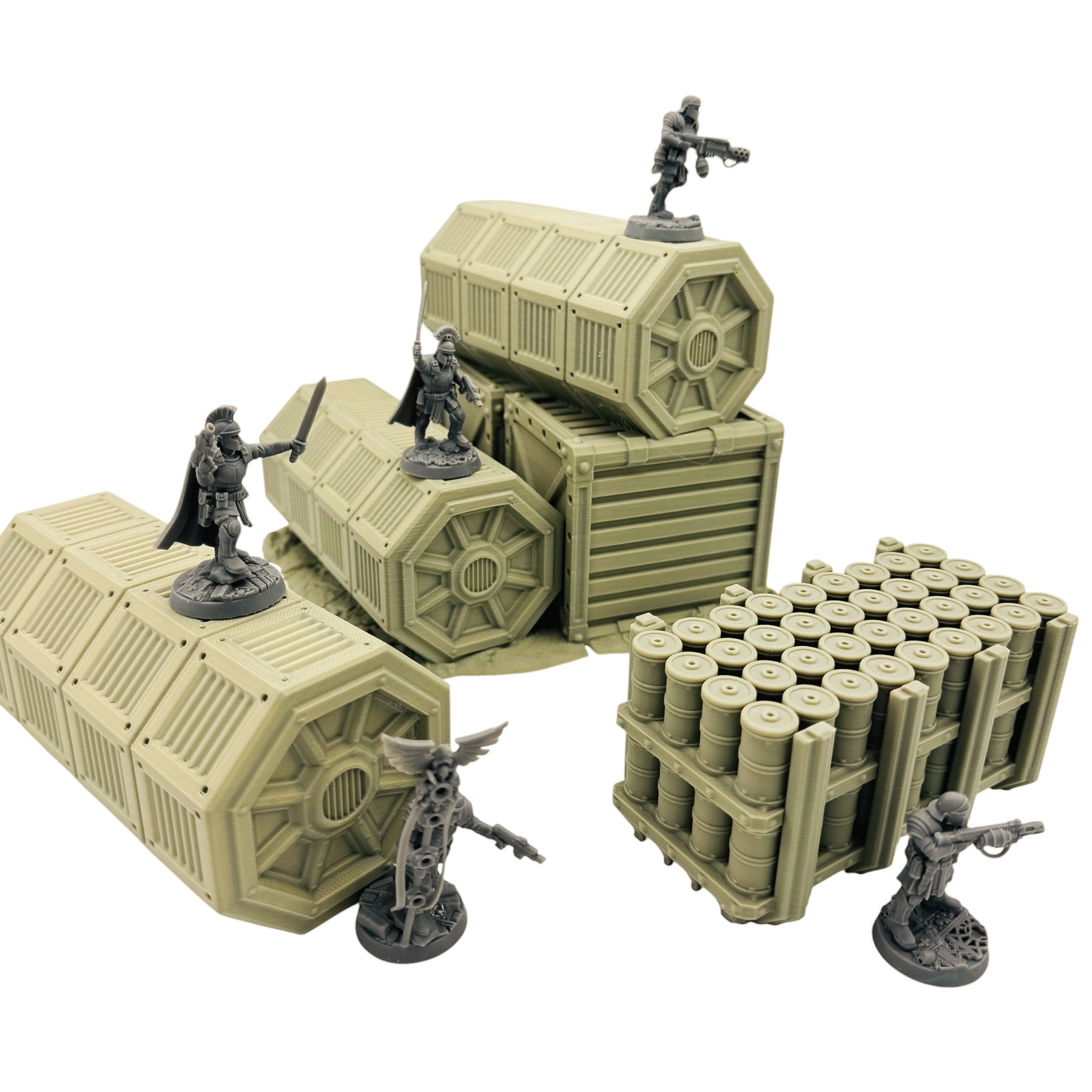 Sci-Fi Cargo Container & Supply Crate Terrain – Industrial Scatter Set for Tabletop Wargaming & RPG