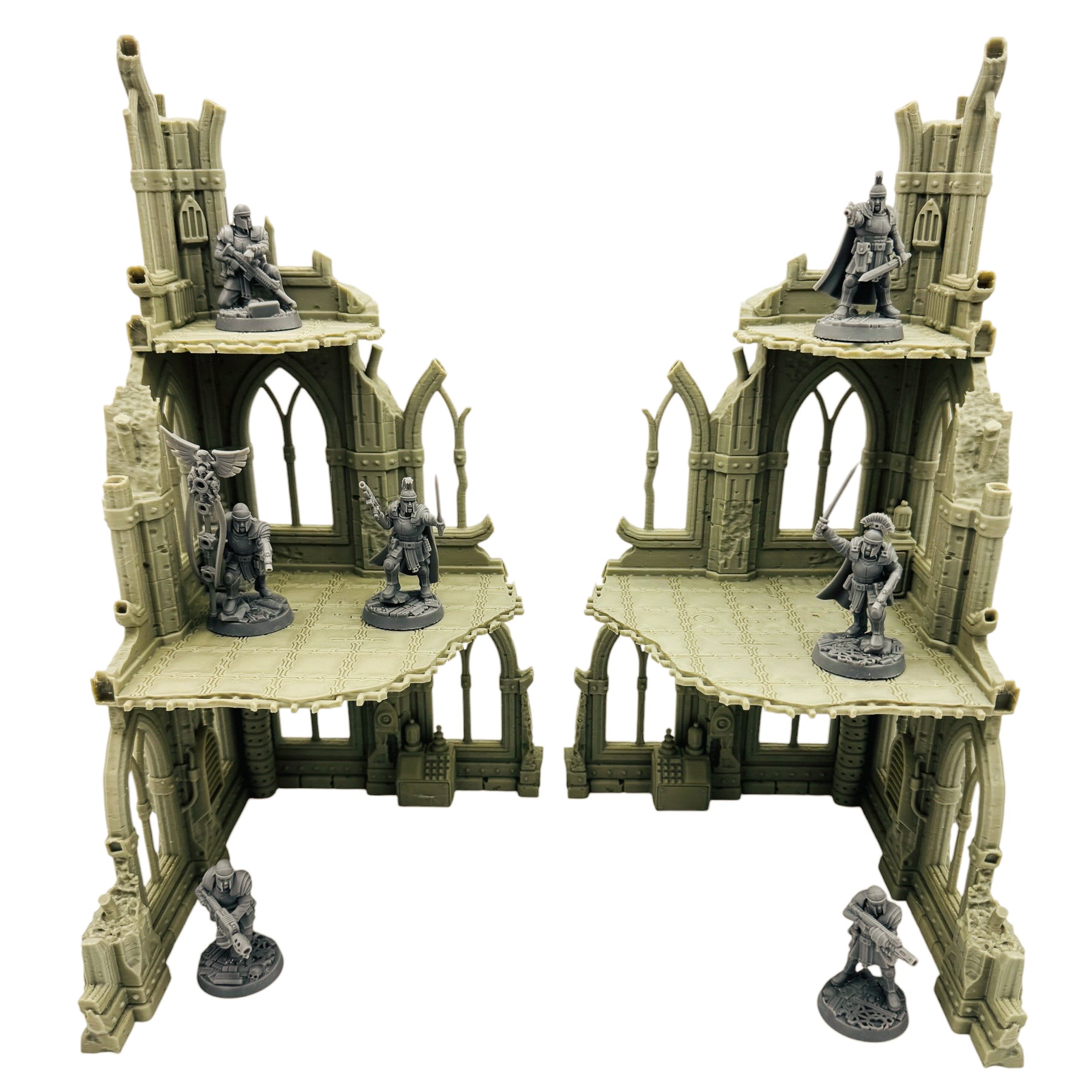 Gothic Ruins Battlefield Bundle – 28mm 32mm Tabletop Terrain Set with Scatter & Ruins