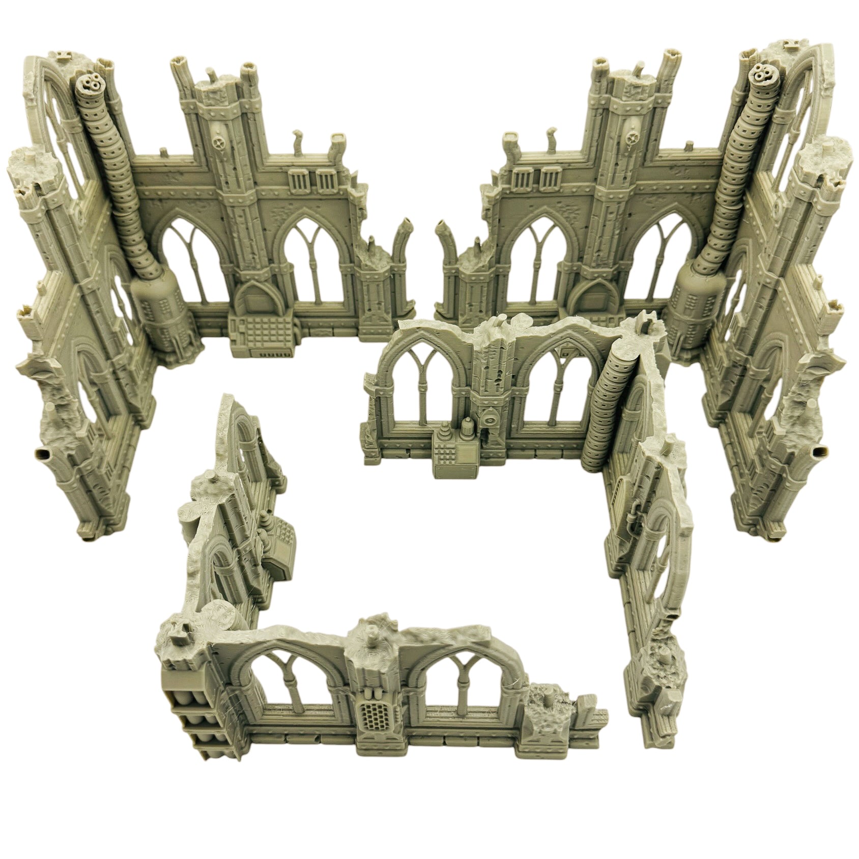 Gothic Ruins Battlefield Bundle – 28mm 32mm Tabletop Terrain Set with Scatter & Ruins