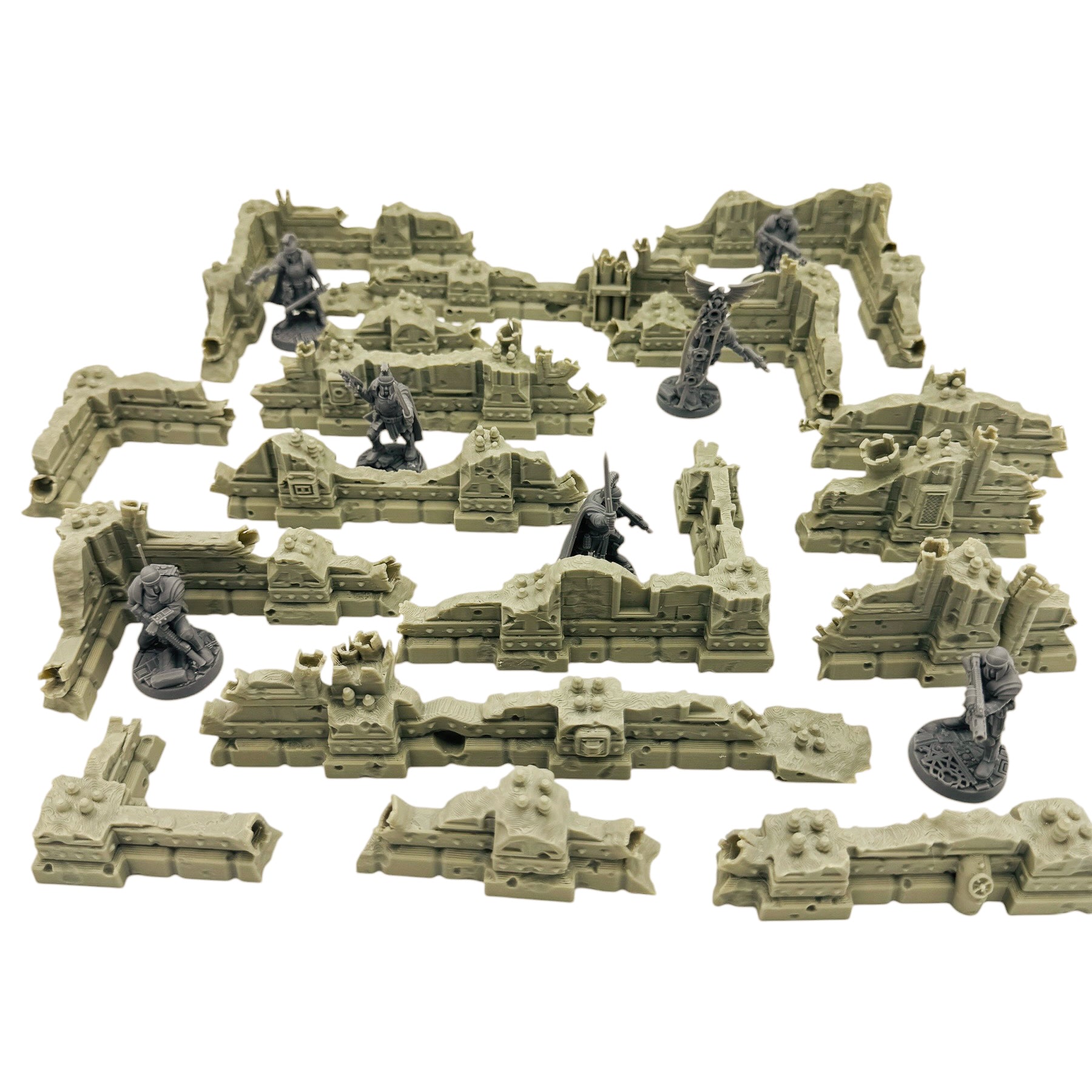 Sci-Fi Ground Scatter Terrain Set – 17 Piece 3D Printed Tabletop Terrain