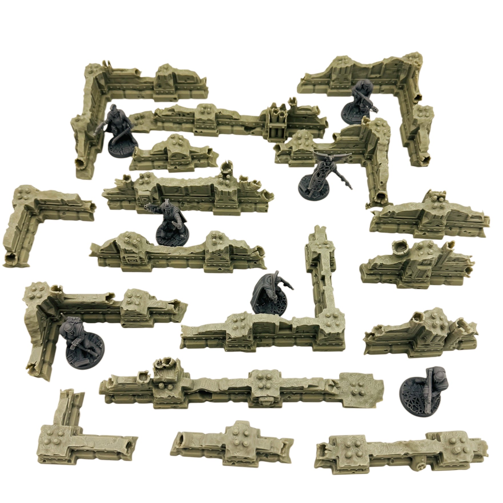 Sci-Fi Ground Scatter Terrain Set – 17 Piece 3D Printed Tabletop Terrain