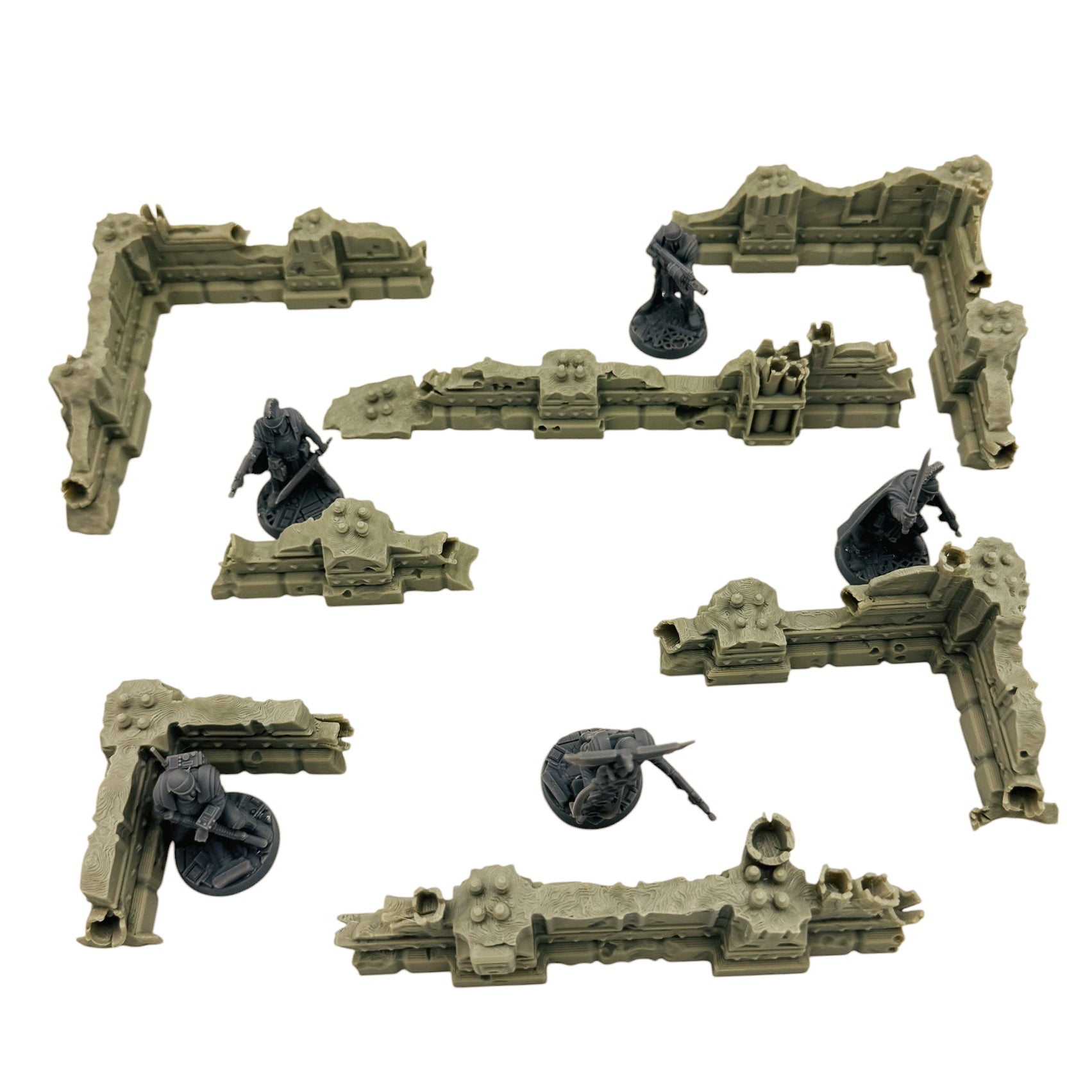 Sci-Fi Ground Scatter Terrain Set – 17 Piece 3D Printed Tabletop Terrain