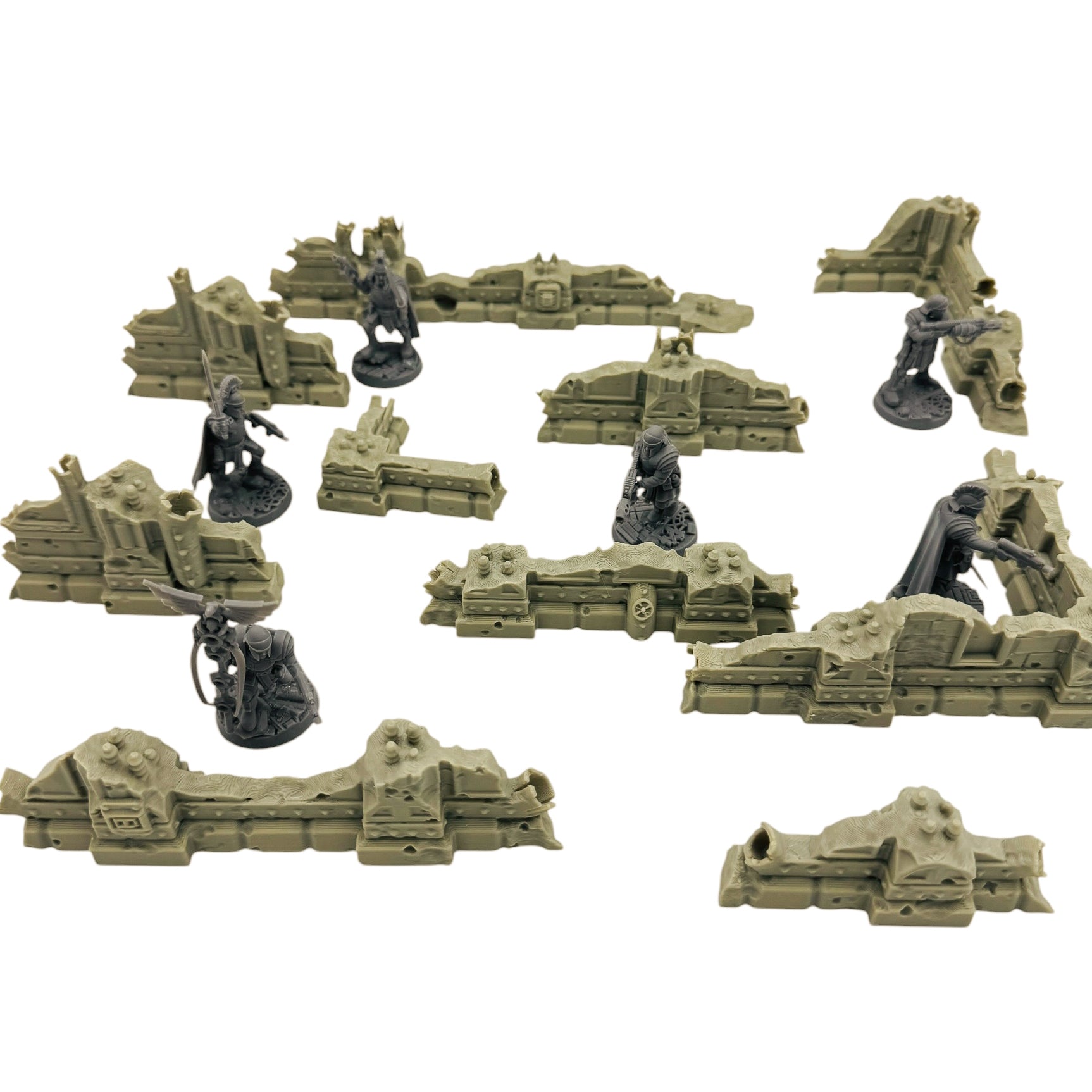 Sci-Fi Ground Scatter Terrain Set – 17 Piece 3D Printed Tabletop Terrain