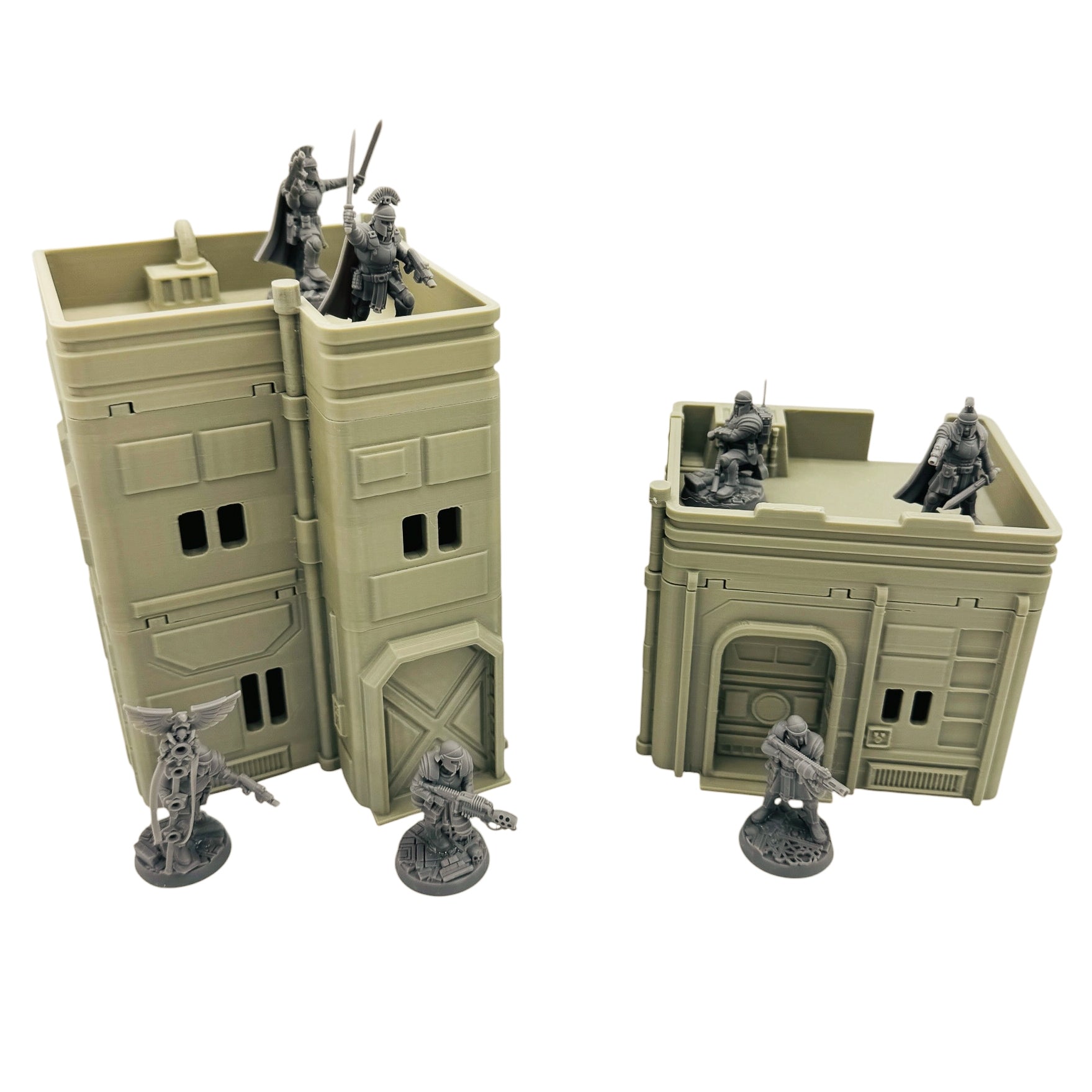 Sci-Fi City Terrain – Small Urban Buildings Set for Tabletop Wargaming & RPG Terrain