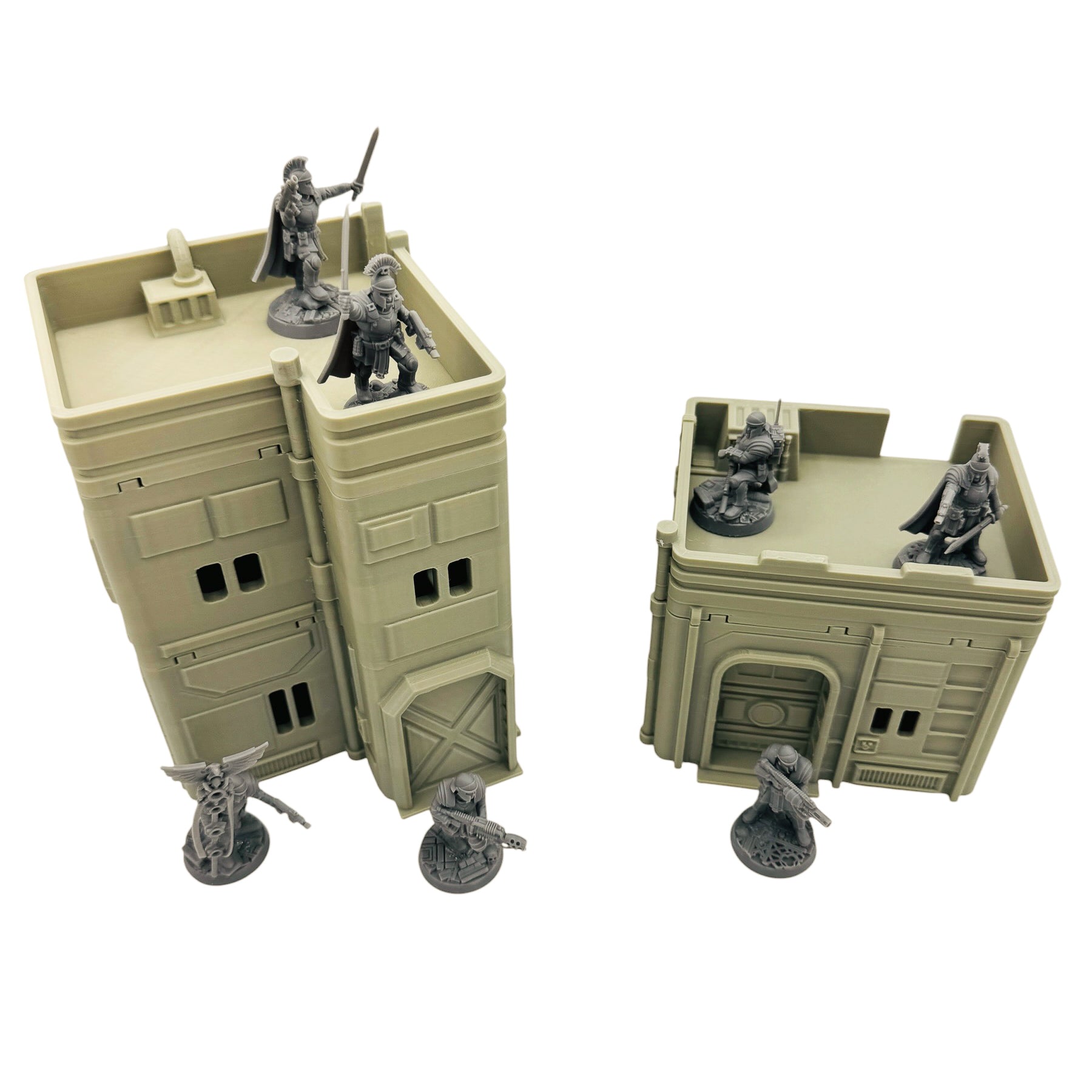 Sci-Fi City Terrain – Small Urban Buildings Set for Tabletop Wargaming & RPG Terrain