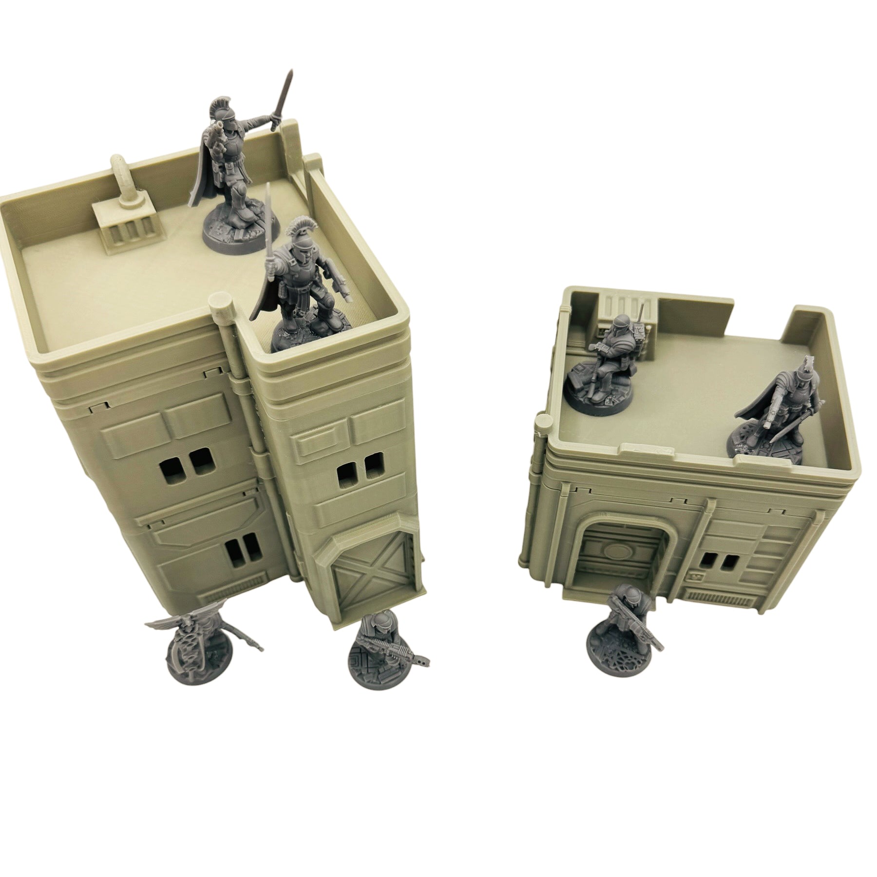Sci-Fi City Terrain – Small Urban Buildings Set for Tabletop Wargaming & RPG Terrain