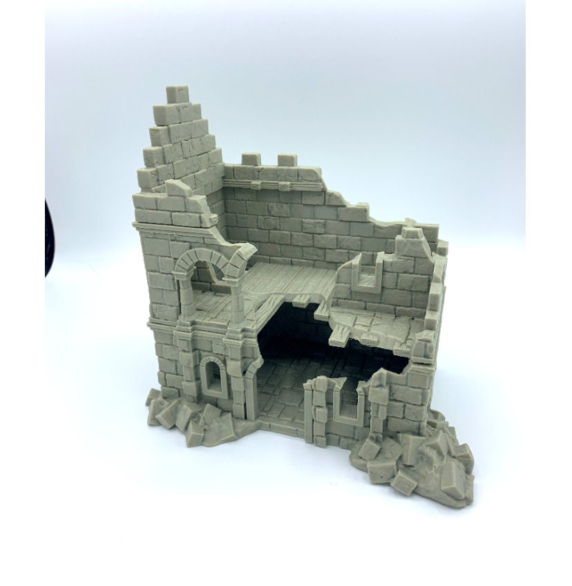 Arkenfel Ruined House Terrain – Dark Fantasy Ruined Building (Tabletop Wargaming & RPG Scenery)