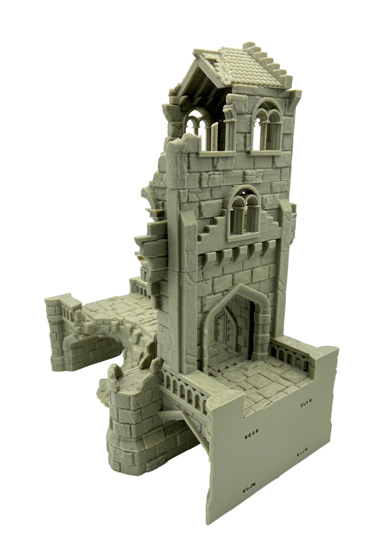 Arkenfel Modular Ruined Bridge Gatehouse Terrain – Dark Fantasy Bridge Tower (Tabletop Wargaming & RPG Scenery)
