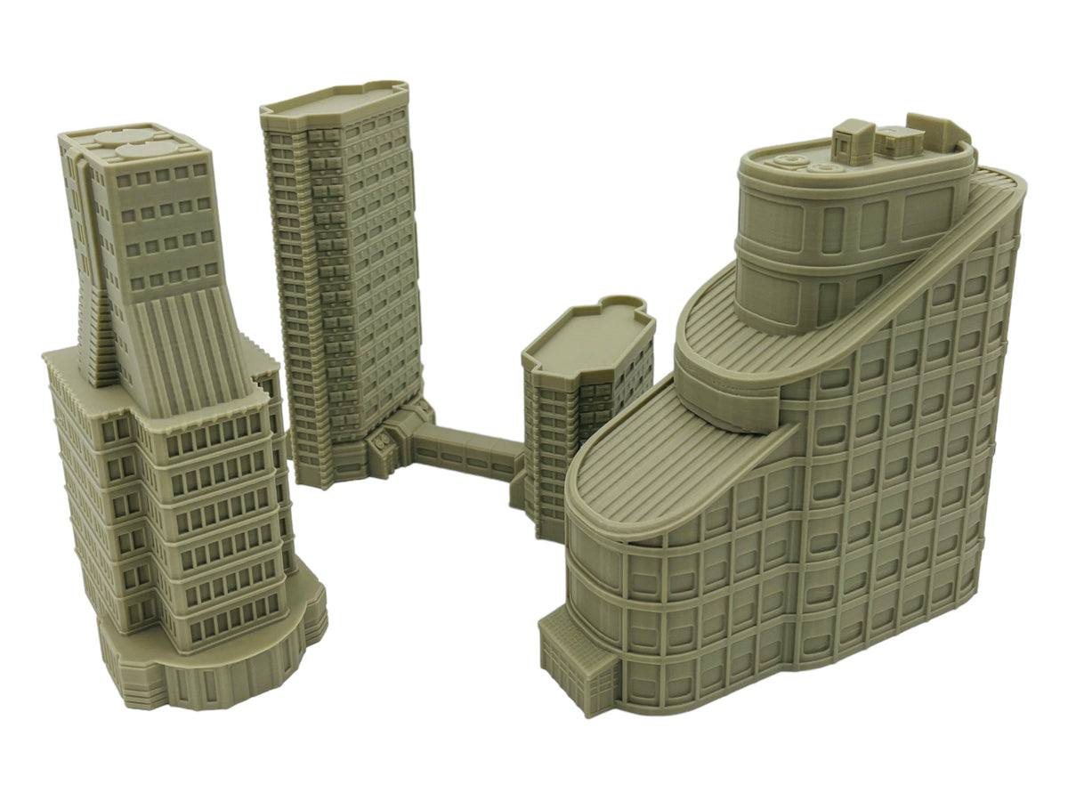 Epic Scale Sci-Fi Terrain – Mecha City Downtown Bundle 1 (6mm–8mm Wargaming)