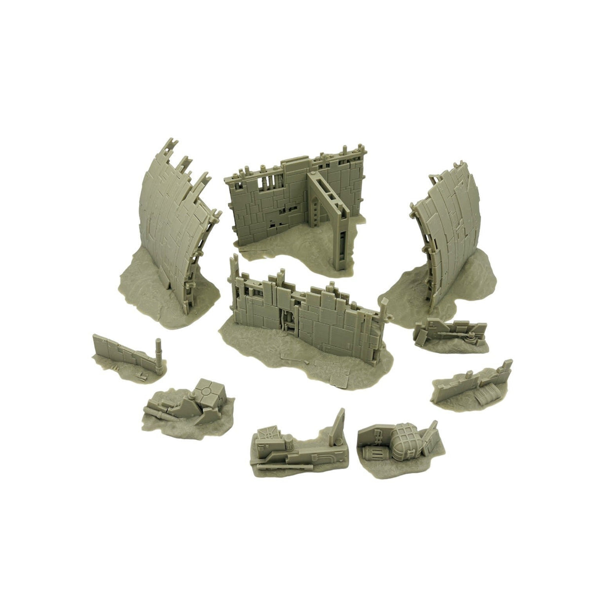 Crashed Hulls Scatter Terrain: Sci-Fi Wargame Tabletop Scenery (32mm Scale)