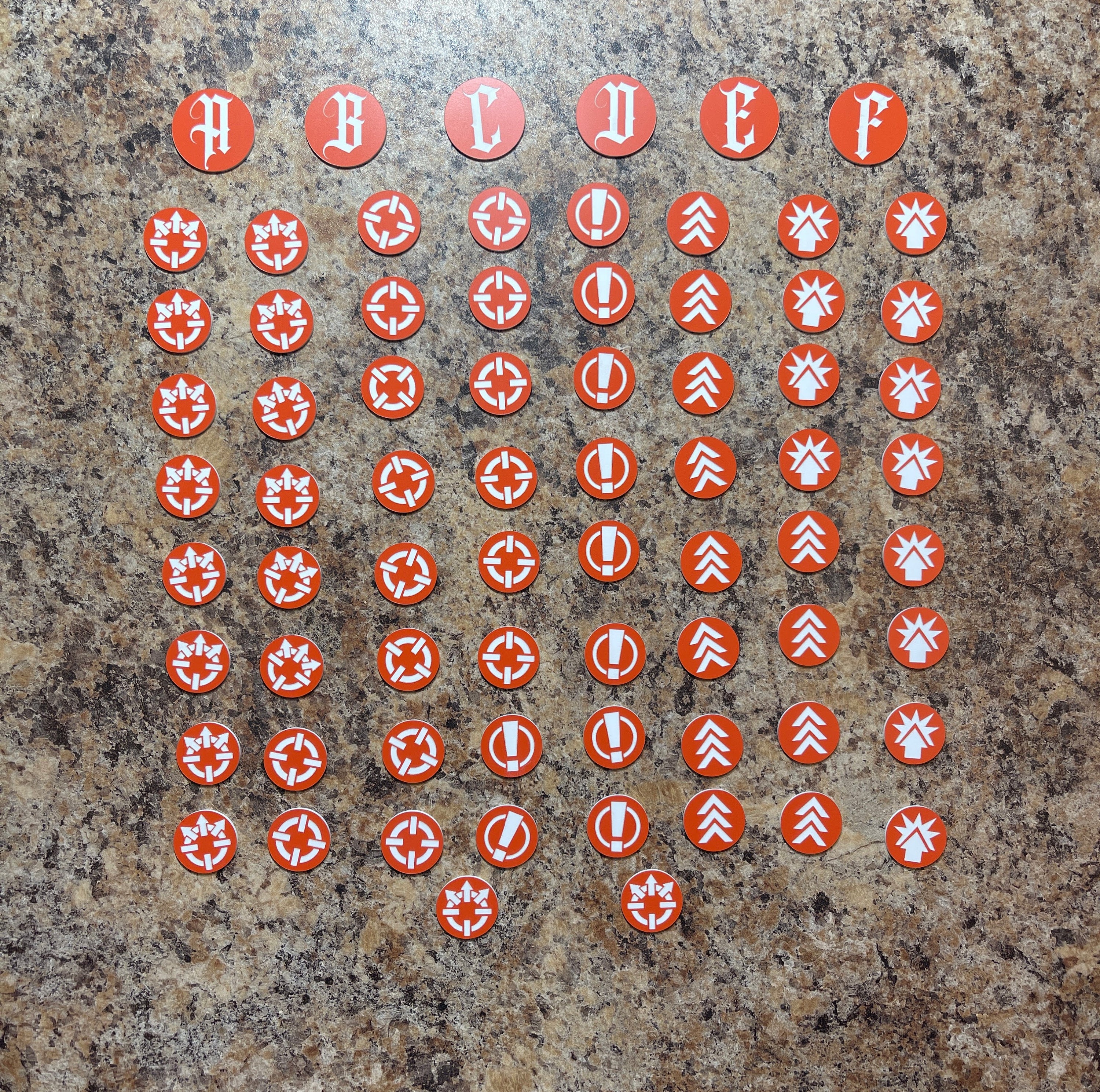 Imperialis Laser Engraved Order Token Set - 66 Tokens + 6 Objective Markers Free Shipping