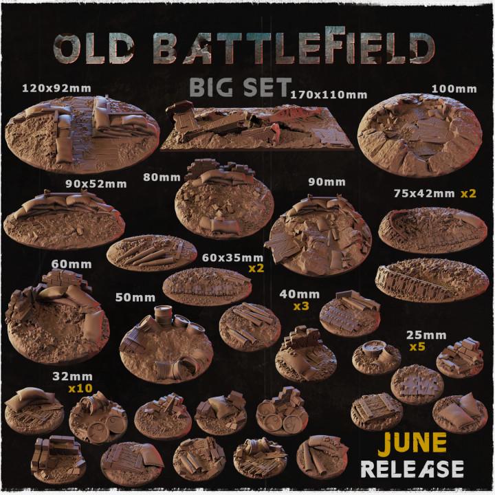 Old Battlefield War-Torn Miniature Bases – 25mm 28mm 32mm 40mm Scenic Resin Bases for Tabletop Wargaming & RPG
