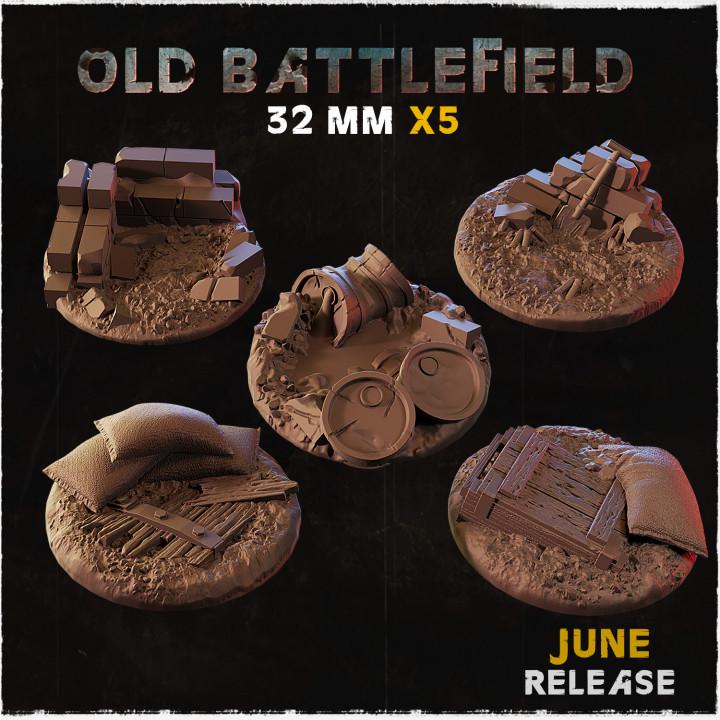 Old Battlefield War-Torn Miniature Bases – 25mm 28mm 32mm 40mm Scenic Resin Bases for Tabletop Wargaming & RPG
