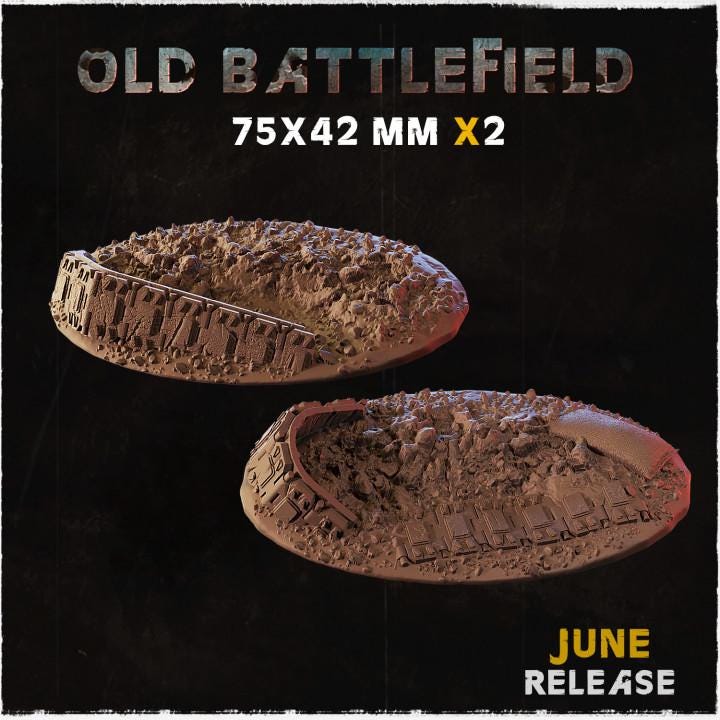 Old Battlefield War-Torn Miniature Bases – 25mm 28mm 32mm 40mm Scenic Resin Bases for Tabletop Wargaming & RPG