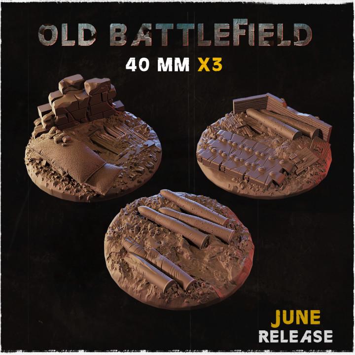 Old Battlefield War-Torn Miniature Bases – 25mm 28mm 32mm 40mm Scenic Resin Bases for Tabletop Wargaming & RPG