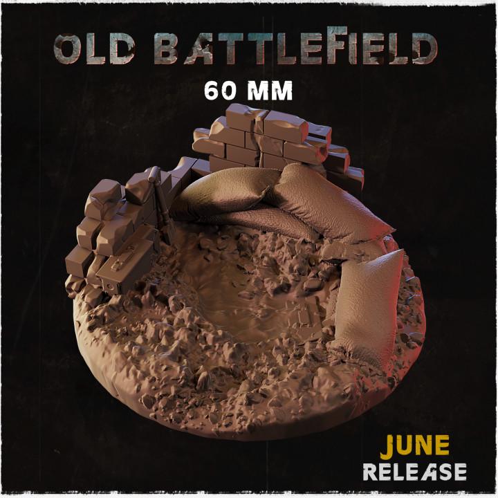 Old Battlefield War-Torn Miniature Bases – 25mm 28mm 32mm 40mm Scenic Resin Bases for Tabletop Wargaming & RPG