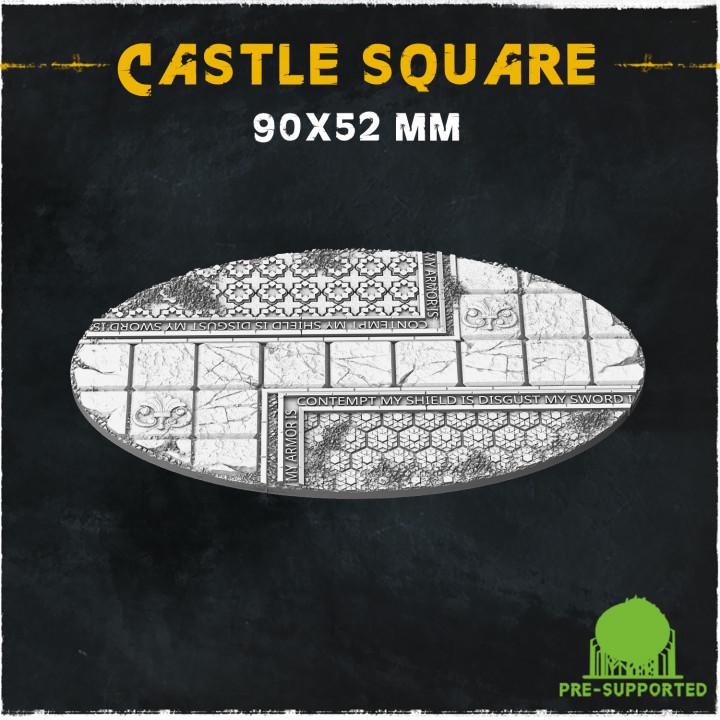Castle Square Fantasy Miniature Bases – 25mm 28mm 32mm 40mm Scenic Resin Bases for Tabletop Wargaming & RPG