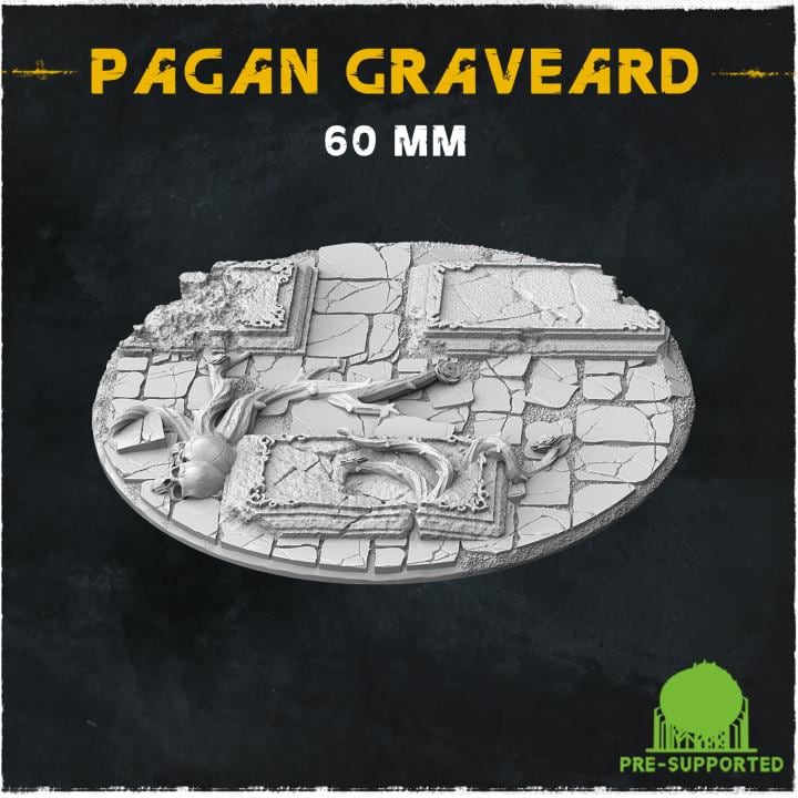 Pagan Graveyard Dark Fantasy Miniature Bases – 25mm 28mm 32mm 40mm Scenic Resin Bases for Tabletop Wargaming & RPG