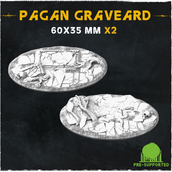 Pagan Graveyard Dark Fantasy Miniature Bases – 25mm 28mm 32mm 40mm Scenic Resin Bases for Tabletop Wargaming & RPG