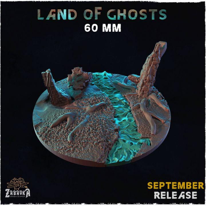 Land of Ghosts Fantasy Miniature Bases – 25mm 28mm 32mm 40mm Scenic Resin Bases for Tabletop Wargaming & RPG