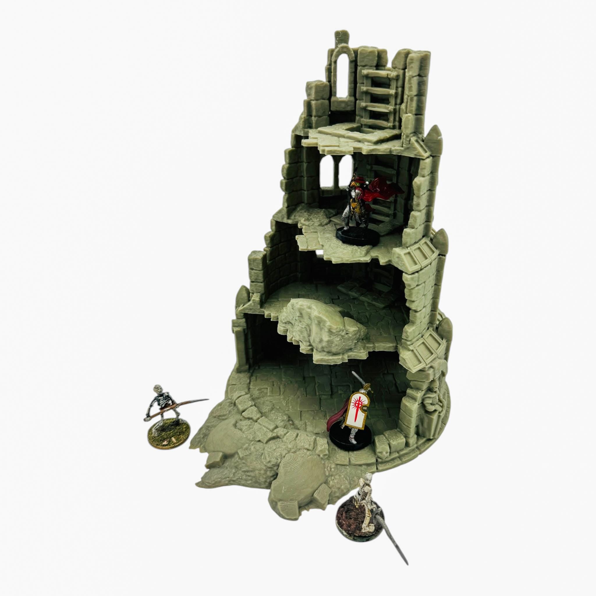Ruins Of Generica Two Tower Ruin - 28mm Scale Terrain For Tabletop Wargaming