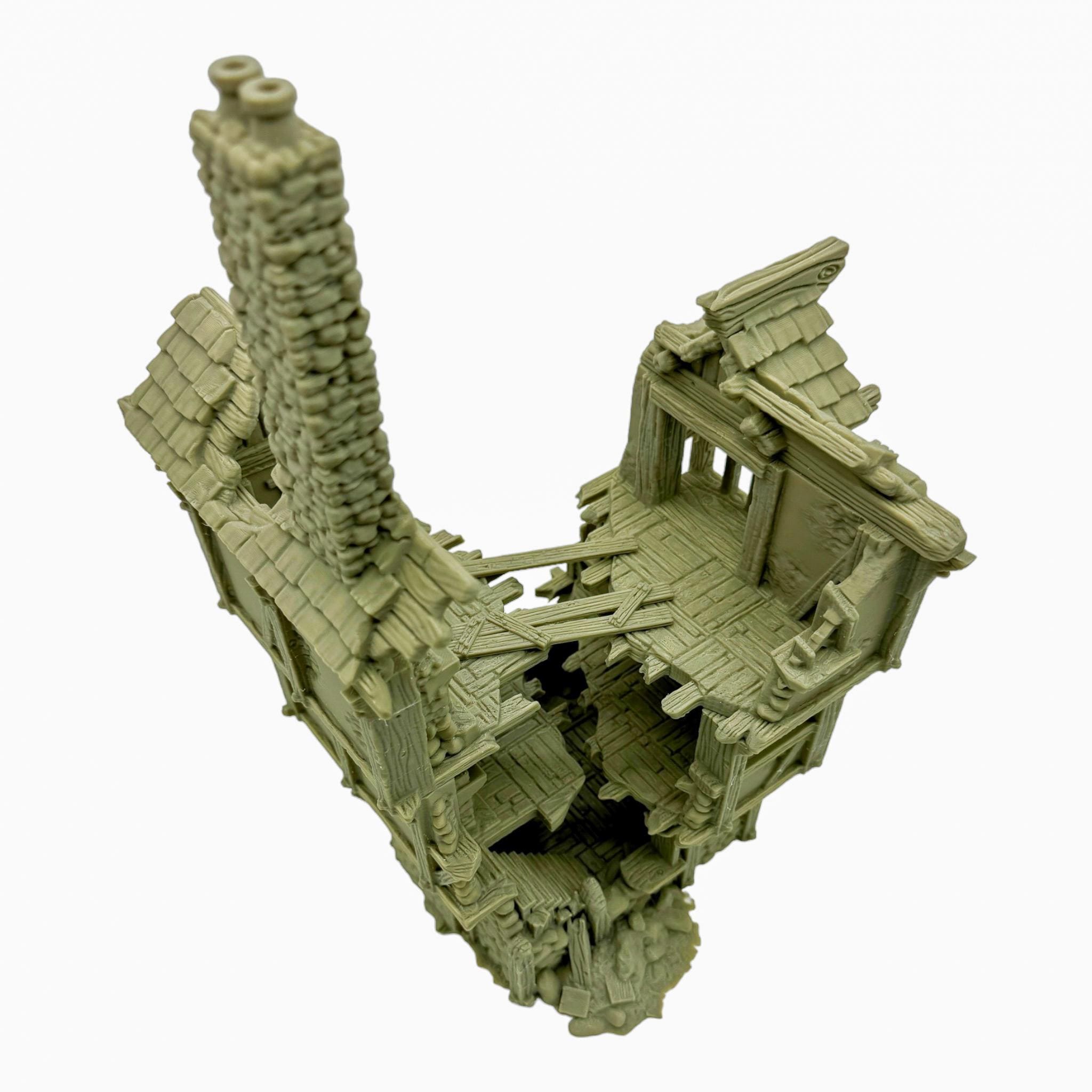 Barrenfall Shop Ruins 1 / Dark Realms Terrain / RPG and Wargame 3d Printed Tabletop Terrain / Licensed Printer