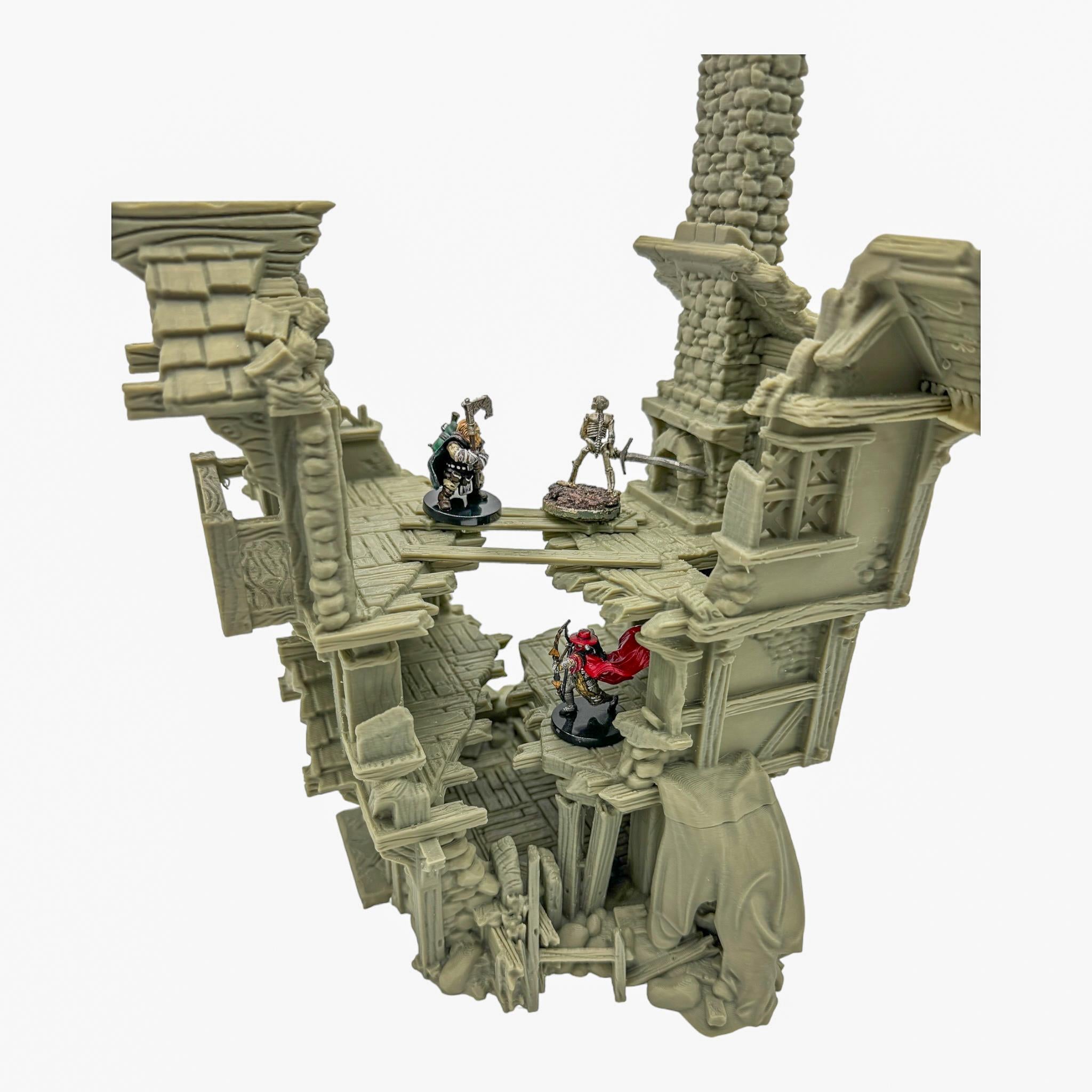 Barrenfall Shop Ruins 1 / Dark Realms Terrain / RPG and Wargame 3d Printed Tabletop Terrain / Licensed Printer