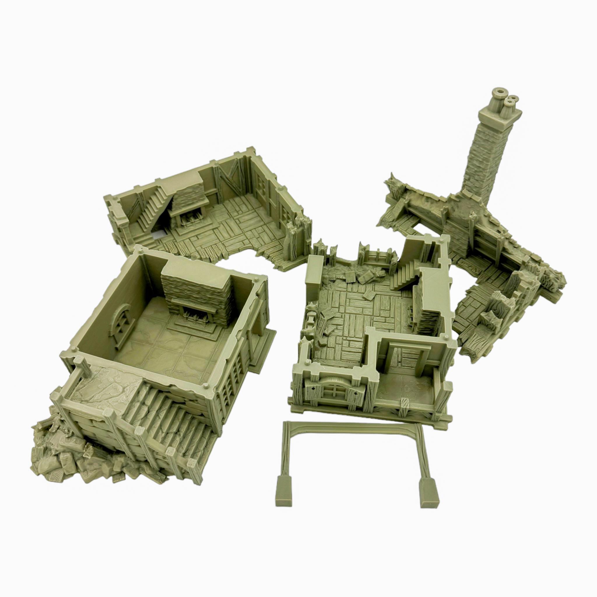Vladistov Shop Ruins 1 / Dark Realms Terrain / RPG and Wargame 3d Printed Tabletop Terrain / Licensed Printer