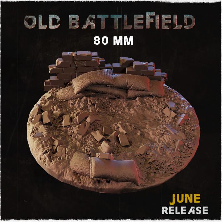 Old Battlefield War-Torn Miniature Bases – 25mm 28mm 32mm 40mm Scenic Resin Bases for Tabletop Wargaming & RPG