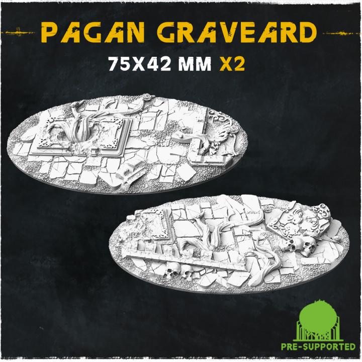 Pagan Graveyard Dark Fantasy Miniature Bases – 25mm 28mm 32mm 40mm Scenic Resin Bases for Tabletop Wargaming & RPG