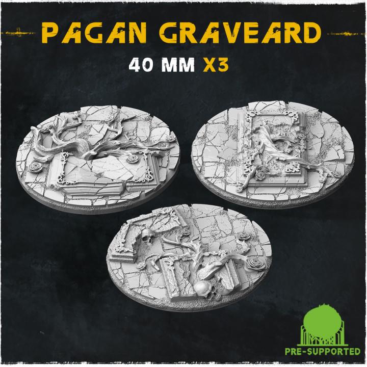 Pagan Graveyard Dark Fantasy Miniature Bases – 25mm 28mm 32mm 40mm Scenic Resin Bases for Tabletop Wargaming & RPG