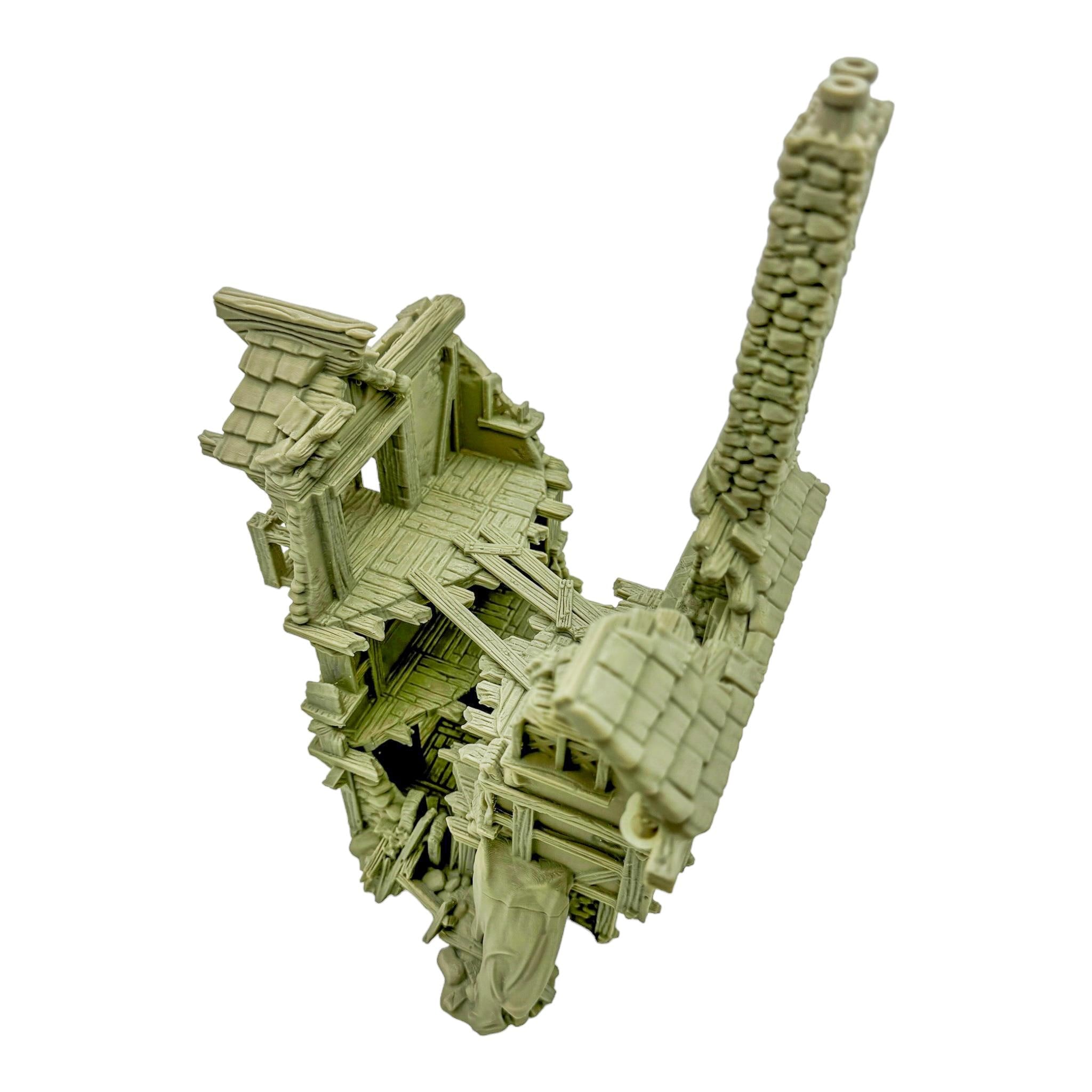Barrenfall Shop Ruins 1 / Dark Realms Terrain / RPG and Wargame 3d Printed Tabletop Terrain / Licensed Printer