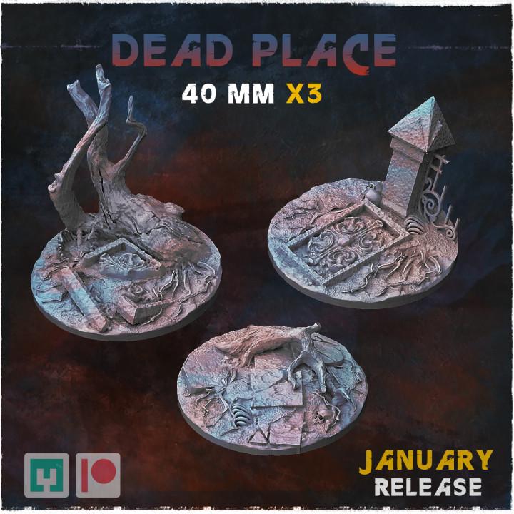 Dead Places Dark Fantasy Miniature Bases – 25mm 28mm 32mm 40mm Scenic Resin Bases for Tabletop Wargaming & RPG