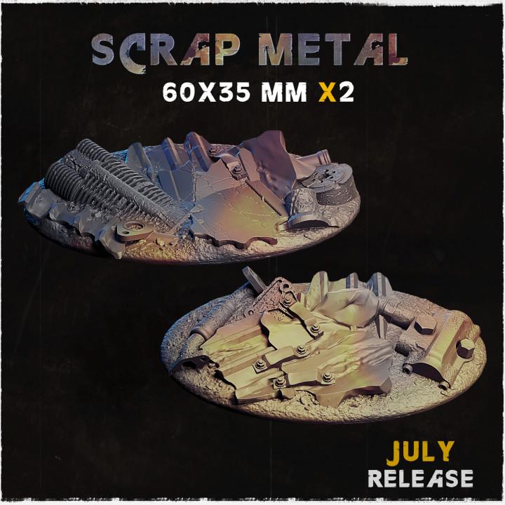 Scrap Metal Industrial Miniature Bases – 25mm 28mm 32mm 40mm Sci-Fi Scenic Resin Bases for Tabletop Wargaming & RPG