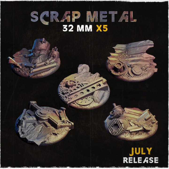 Scrap Metal Industrial Miniature Bases – 25mm 28mm 32mm 40mm Sci-Fi Scenic Resin Bases for Tabletop Wargaming & RPG