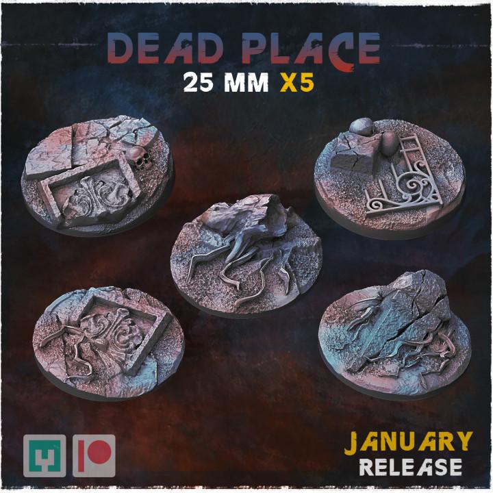 Dead Places Dark Fantasy Miniature Bases – 25mm 28mm 32mm 40mm Scenic Resin Bases for Tabletop Wargaming & RPG