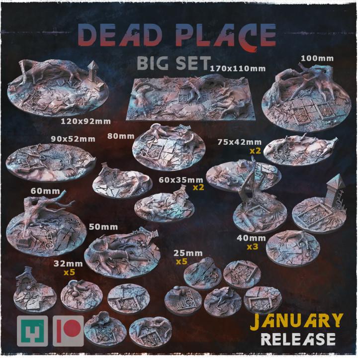 Dead Places Dark Fantasy Miniature Bases – 25mm 28mm 32mm 40mm Scenic Resin Bases for Tabletop Wargaming & RPG