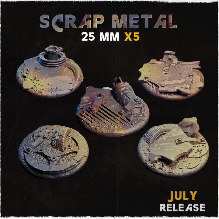 Scrap Metal Industrial Miniature Bases – 25mm 28mm 32mm 40mm Sci-Fi Scenic Resin Bases for Tabletop Wargaming & RPG