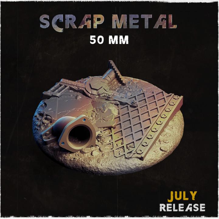 Scrap Metal Industrial Miniature Bases – 25mm 28mm 32mm 40mm Sci-Fi Scenic Resin Bases for Tabletop Wargaming & RPG