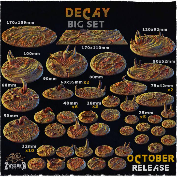Decay Dark Fantasy Miniature Bases – 25mm 28mm 32mm 40mm Scenic Resin Bases for Tabletop Wargaming & RPG