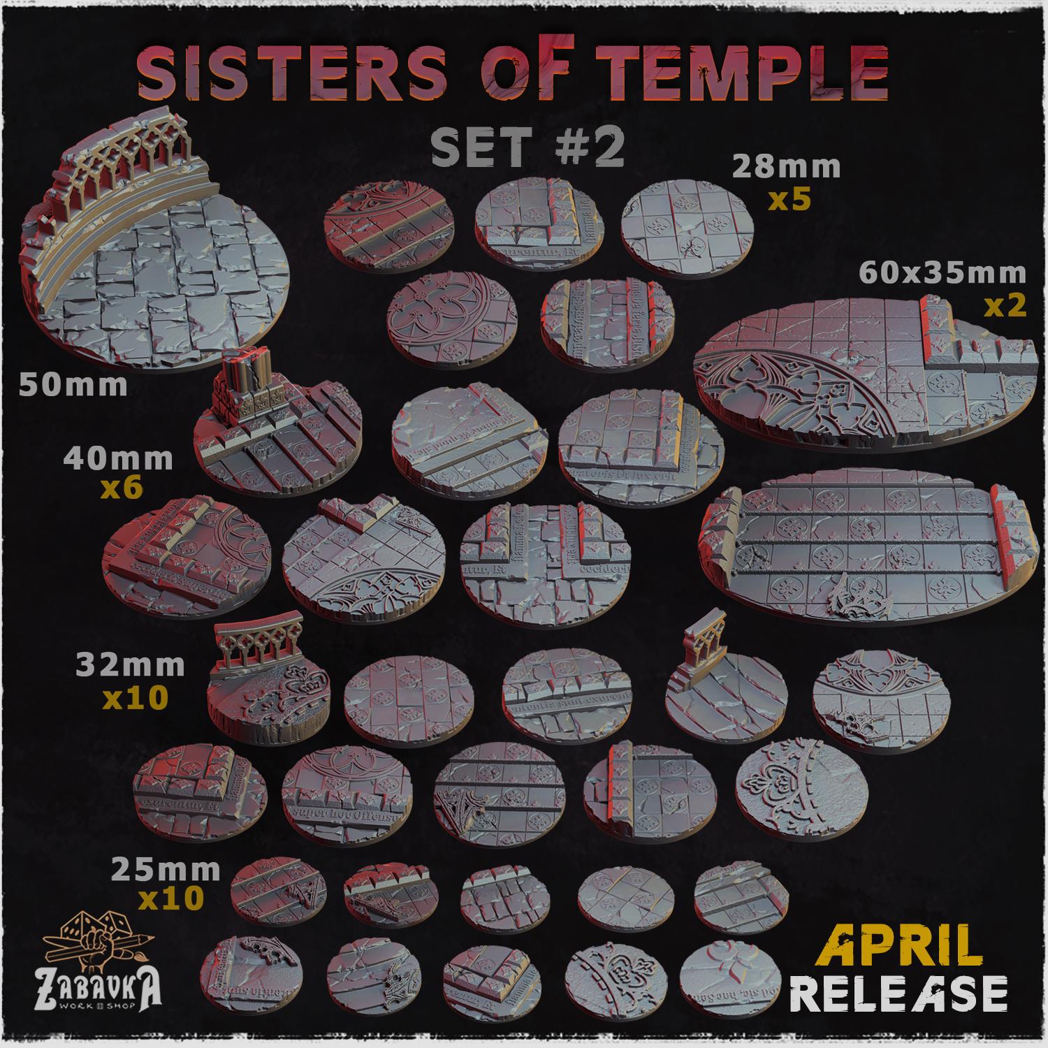 Sisters of Temple - Resin Printed Wargaming Bases