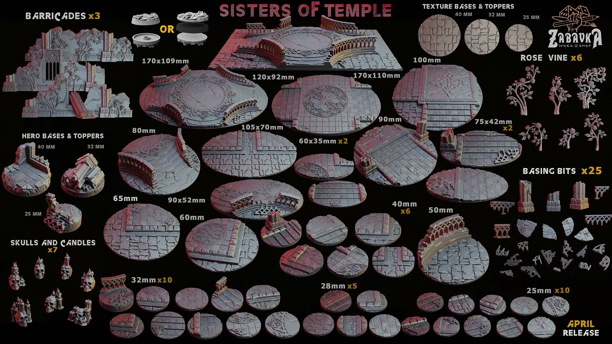 Sisters of Temple - Resin Printed Wargaming Bases