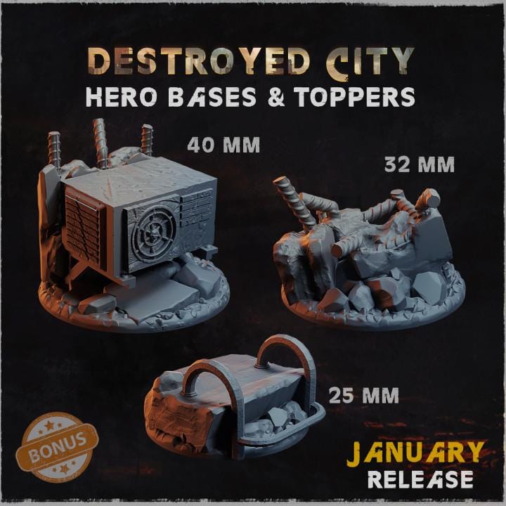 Hero Bases Volume 2 (10 Sets)- Resin Printed Wargaming Bases