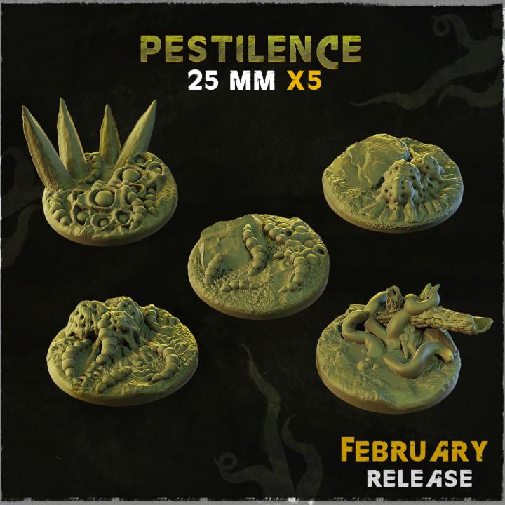 Pestilence Dark Fantasy Miniature Bases – 25mm 28mm 32mm 40mm Scenic Resin Bases for Tabletop Wargaming & RPG