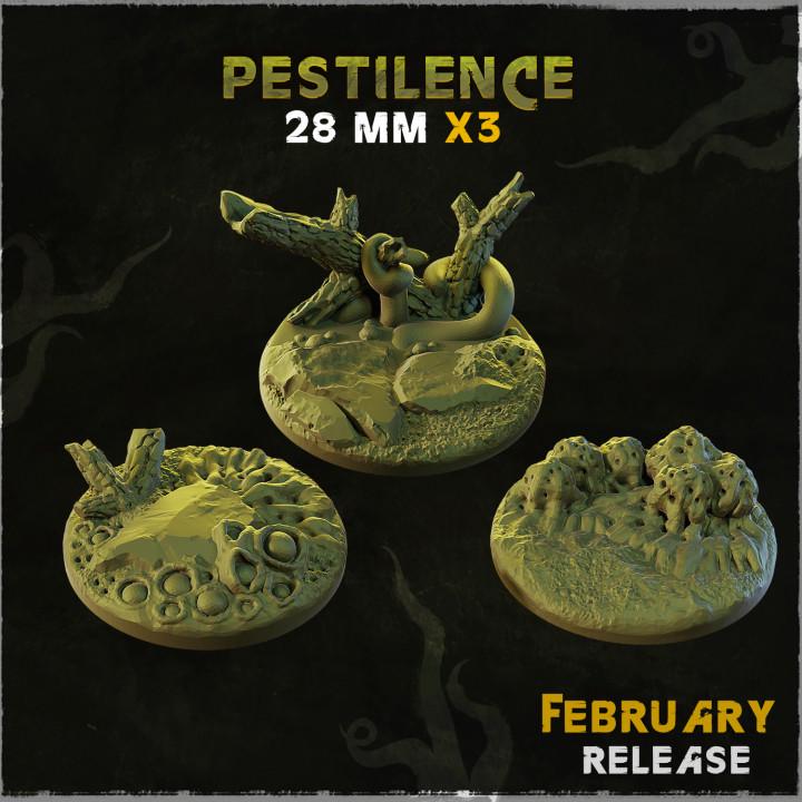 Pestilence Dark Fantasy Miniature Bases – 25mm 28mm 32mm 40mm Scenic Resin Bases for Tabletop Wargaming & RPG