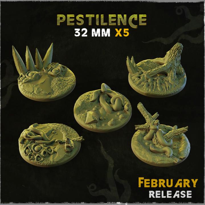 Pestilence Dark Fantasy Miniature Bases – 25mm 28mm 32mm 40mm Scenic Resin Bases for Tabletop Wargaming & RPG